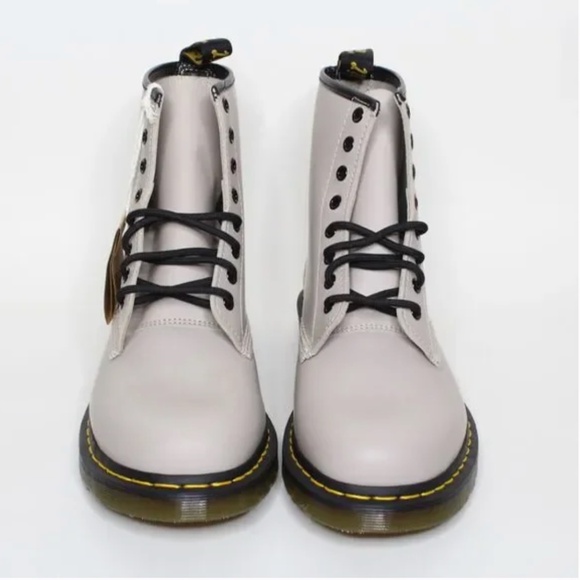 NWT Dr. Martens 1460 Vintage Taupe Smooth Leather 8 Eye Combat Boots Men 14 - Picture 4 of 5